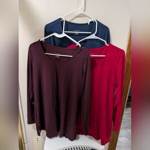 3 Medium Long Sleeve Tunic Shirts